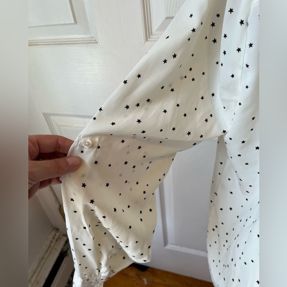 Skies Are Blue Recycled Classic Button Down Blouse Size M - Picture 7 of 10